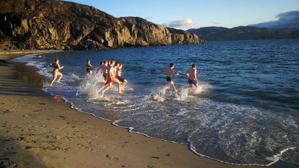 Swimming in Barents Sea at Grense Jakobselv