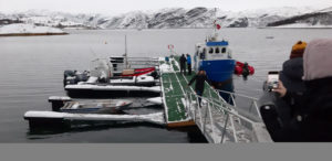 View to Lanabukt and king crab safari boats
