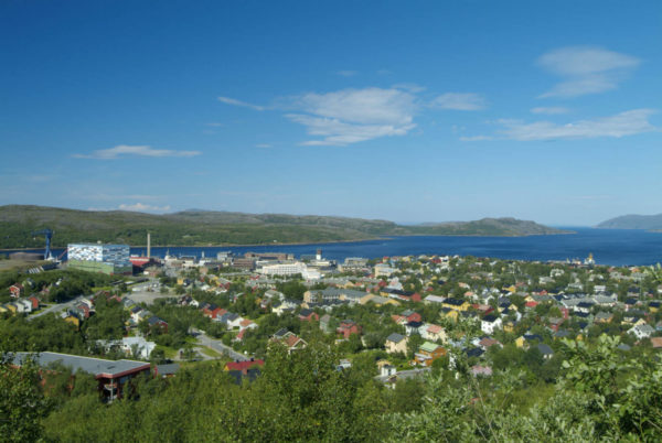 View of the Kirkenes city in summer