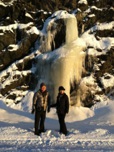 Posing in front of Icicle