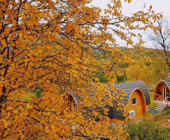 Snowhotel cottage in autumn