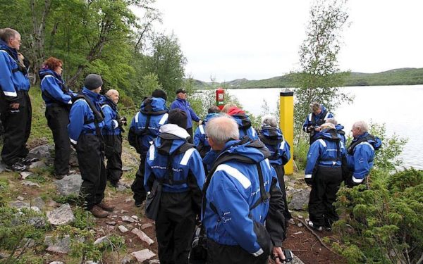 Tourists visiting Russian-Norwegian border