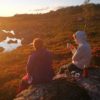 Sunset coffee in the wild