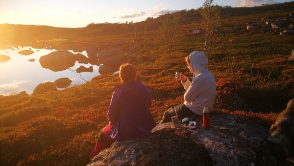 Sunset coffee in the wild