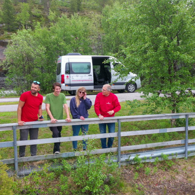 Tourists with guide